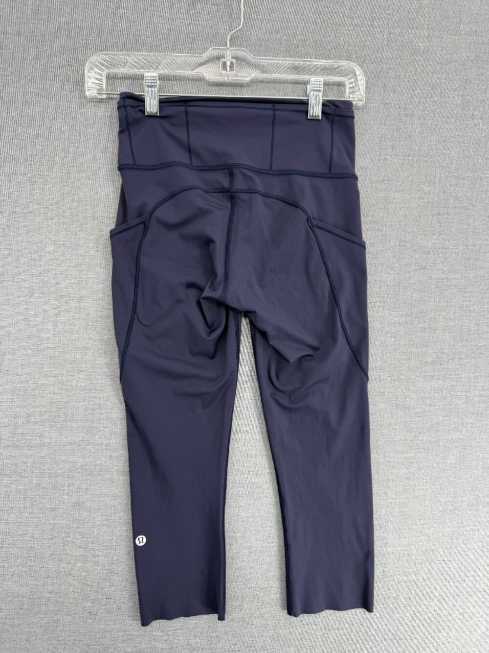 Lululemon Fast and Free High-Rise Crop Leggings Womens 4 19" Blue LW6AKHS